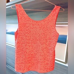 J. Crew Coral Sequin Tank Top